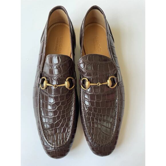 GUCCI Mens Genuine Crocodile Jordaan Horsebit Loafers Size 10 G, US 10.5 $4900* - Picture 2 of 6